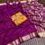 plum embroidery with printed zari jaqurad border georgette saree