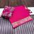 pink embroidery with printed zari jaqurad border georgette saree