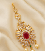 Cute little ruby cz maangtikka