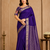 purple embroidery with printed zari jaqurad border georgette saree
