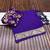 purple embroidery with printed zari jaqurad border georgette saree