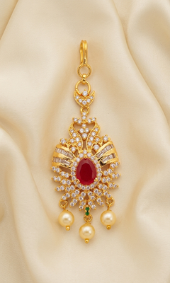 Cute little ruby cz maangtikka 2