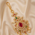 Multicolor maangtikka with ruby stone