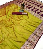 Olive color premium silk saree collection