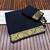 black jaqurad border and zari chit pallu khaddi crep georgette sareewith tassels 