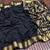 black jaqurad border and zari chit pallu khaddi crep georgette sareewith tassels 