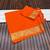 orange jaqurad border and zari chit pallu khaddi crep georgette sareewith tassels 
