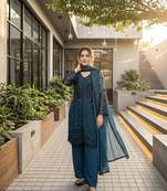 Sky blue georgette  party wear embroidery  suit set
