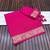 pink jaqurad border and zari chit pallu khaddi crep georgette sareewith tassels 