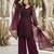 Lite maroon georgette  party wear embroidery  suit set