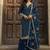Blue georgette party wear embroidery  suit set