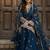 Blue georgette party wear embroidery  suit set
