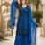 Dark blue georgette  party wear embroidery  suit set