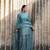 Sky blue georgette party wear embroidery sharara suit set