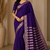 purple jaqurad border and zari chit pallu with tassels khaddi crep georgette saree