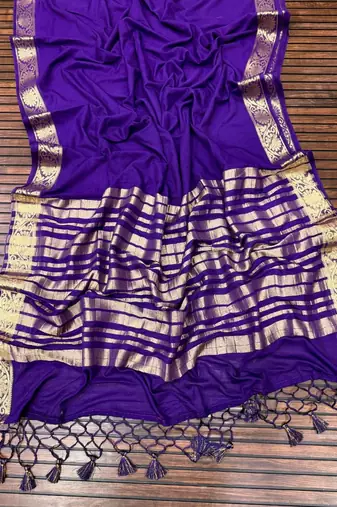 purple jaqurad border and zari chit pallu with tassels khaddi crep georgette saree
