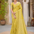 yellow jaqurad border with tassels on pallu a khaddi crep georgette saree