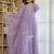Women's Gorgeous Thread Work Chanderi Silk Fabric Flared Anarkali Pant and Dupatta Set