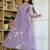 Women's Gorgeous Thread Work Chanderi Silk Fabric Flared Anarkali Pant and Dupatta Set