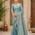 sky blue jaqurad border with tassels on pallu a khaddi crep georgette saree