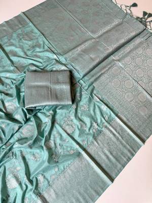 sky blue jaqurad border with tassels on pallu a khaddi crep georgette saree 2