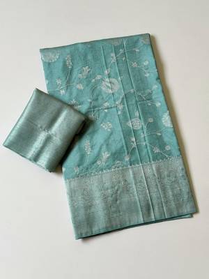 sky blue jaqurad border with tassels on pallu a khaddi crep georgette saree 3