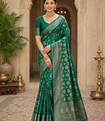 green jaqurad border with tassels on pallu a khaddi crep georgette saree