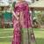 Pink woven jacquard art banarasi silk  saree with blouse piece.