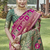 Pink woven jacquard art banarasi silk  saree with blouse piece.