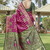 Pink woven jacquard art banarasi silk  saree with blouse piece.