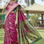 Pink woven jacquard art banarasi silk  saree with blouse piece.