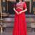 Red zari & sequins embroidered work georgette stitched kurta gown
