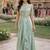 Graceful women's sea green satin embroidered ready to wear satin saree with unstiched blouse