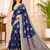 neavy blue sequin embroidery cut lace fitting viscos khaddi creap georgette saree