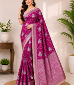 purple sequin embroidery cut lace fitting viscos khaddi creap georgette saree