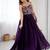 Elegant wine georgette gown featuring multicolor floral embroidered bodice and flowing full-length flared design