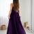 Elegant wine georgette gown featuring multicolor floral embroidered bodice and flowing full-length flared design