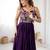 Elegant wine georgette gown featuring multicolor floral embroidered bodice and flowing full-length flared design
