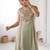 Elegant pista green georgette embroidered straight kurta with coordinated tapered pants set