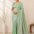 light green tassels on pallu a with border khaddi crep georgette saree