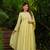 Women's Gorgeous Thread Work Chanderi Silk Fabric Flared Kurta Pant and Dupatta Set