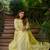 Women's Gorgeous Thread Work Chanderi Silk Fabric Flared Kurta Pant and Dupatta Set