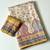 cream-yellow printed pasmina print with dori fitting silk jaqurad saree