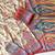 cream-red printed pasmina print with dori fitting silk jaqurad saree