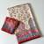 cream-red printed pasmina print with dori fitting silk jaqurad saree