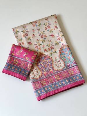 cream-pink printed pasmina print with dori fitting silk jaqurad saree 3