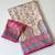 cream-pink printed pasmina print with dori fitting silk jaqurad saree
