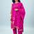 Floral printed cotton silk round neck kurta trouser & dupatta set