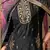 Floral embroidered silk blend round neck kurta trouser & dupatta set