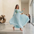 Sky blue color fancy gown in chinon with bandhani print and embroidery work